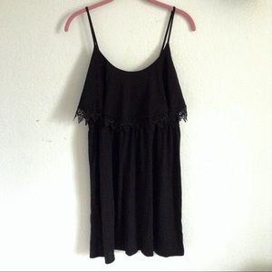 Xhilaration black dress with crochet detail front